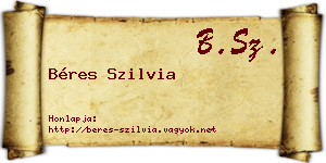 Béres Szilvia névjegykártya